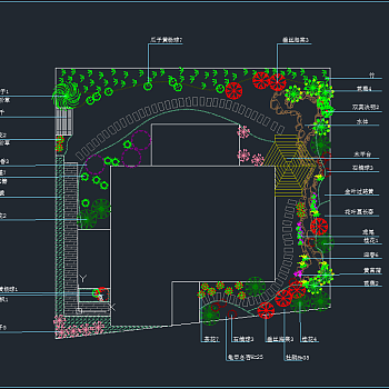 某别墅庭院绿化平面图