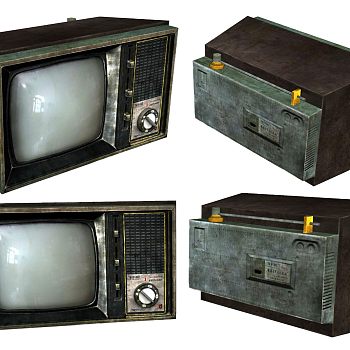 工业风黑白老式电视机