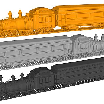 现代蒸汽型复古火车头雕塑