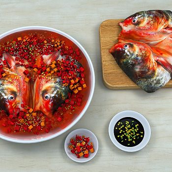 现代剁椒鱼头 菜品食物