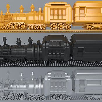 现代蒸汽型复古火车头