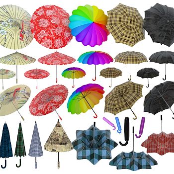 现代雨伞油伞遮阳伞组合