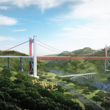 现代钢架结构桥su模型