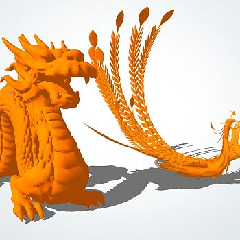 中国龙凤雕塑